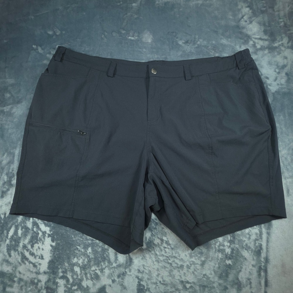 Duluth Trading Co Womens Black Ripstop Cargo Hiking Shorts Size 26W Stretch